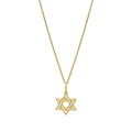 14K yellow gold Star of David necklace with open six-pointed pendant