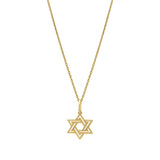 14K yellow gold Star of David necklace with open six-pointed pendant thumbnail 1