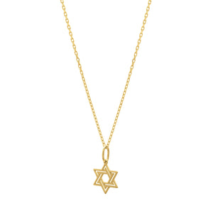 Star of David Necklace in 14K Yellow Gold