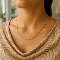 14k Yellow Gold Oval Cable Link Chain (0.85 mm)