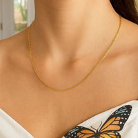 14k Yellow Gold Oval Cable Link Chain (0.85 mm)