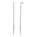 925 sterling silver tassel and textured bar drop earrings with long chain fringe