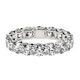 Round Cut Lab Grown Diamond Eternity Ring in 14k White Gold (4 cttw FG/VS2) thumbnail 2