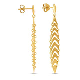 14k Yellow Gold Drop Leaf Earrings thumbnail 2