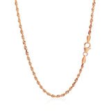 14k Rose Gold Solid Diamond Cut Rope Chain (2.30 mm) thumbnail 3