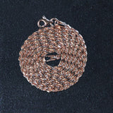 14k Rose Gold Solid Diamond Cut Rope Chain (2.30 mm) thumbnail 6