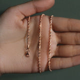 14k Rose Gold Solid Diamond Cut Rope Chain (2.30 mm) thumbnail 8