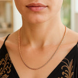 14k Rose Gold Solid Diamond Cut Rope Chain (2.30 mm) thumbnail 9
