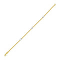 14K white and yellow gold bracelet with heart-shaped beads