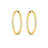 14k Yellow Gold Endless Oval Hoop Earrings(2x25mm)