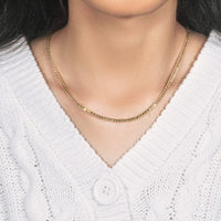 14k Yellow Gold Lite Diamond Cut Round Franco Chain (2.70 mm)