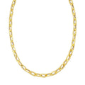 14K yellow gold rolo link chain necklace 7.30 mm mirror-polished