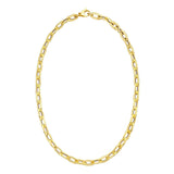 14K Yellow Gold Long Mirror Rolo Link Chain Necklace (7.30 mm) thumbnail 2