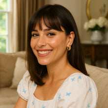 14K Yellow Gold Double Row Round Hoop Earrings (8.00 mm)