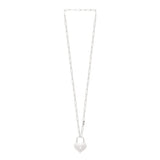 Sterling Silver Rhodium Plated Padlock Heart Necklace thumbnail 2