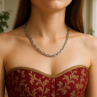 14k White Gold French Cable Link Chain (4.80 mm)