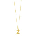 14K yellow gold initial Z pendant with polished geometric letter design