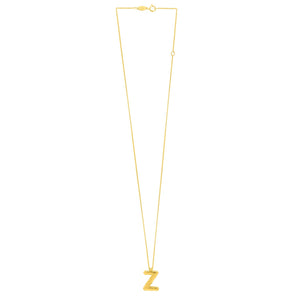 14K Yellow Gold Helium Initial Z Pendant