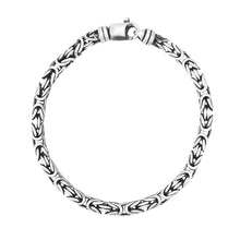 Load image into Gallery viewer, Sterling Silver Gunmetal Finish Byzantine Chain Bracelet (5.00 mm)