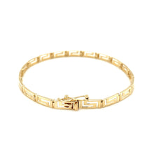 Load image into Gallery viewer, 14k Yellow Gold Greek Fret Design Fancy Bracelet (3.30 mm)