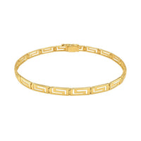 14k Yellow Gold Greek Fret Design Fancy Bracelet (3.30 mm)