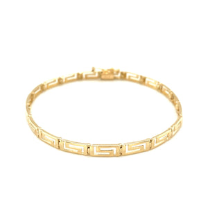 14k Yellow Gold Greek Fret Design Fancy Bracelet (3.30 mm)