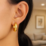 Large Round Electroform Hoop Earrings in 14K Yellow Gold thumbnail 4