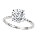 10K white gold solitaire ring with 2 carat round diamond