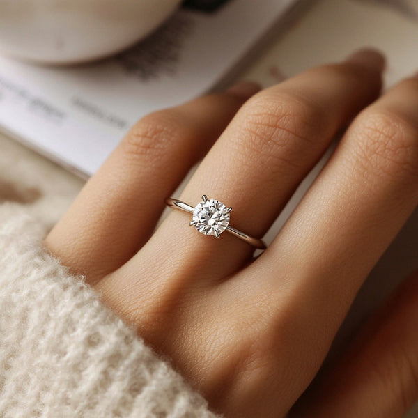 2 Carat Round Lab Grown IGI G/VS1 Diamond Solitaire Ring in 10K White Gold