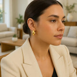 14k Yellow Gold Large Omega C Hoops thumbnail 3