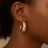 14k Yellow Gold Large Omega C Hoops thumbnail 4