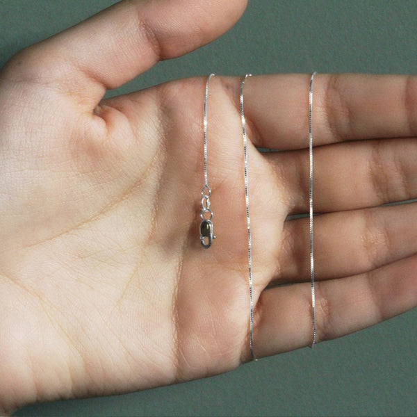 14k White Gold Classic Box Chain (0.45 mm)