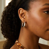 Sterling Silver Medium Graduated Hoop Earrings thumbnail 4
