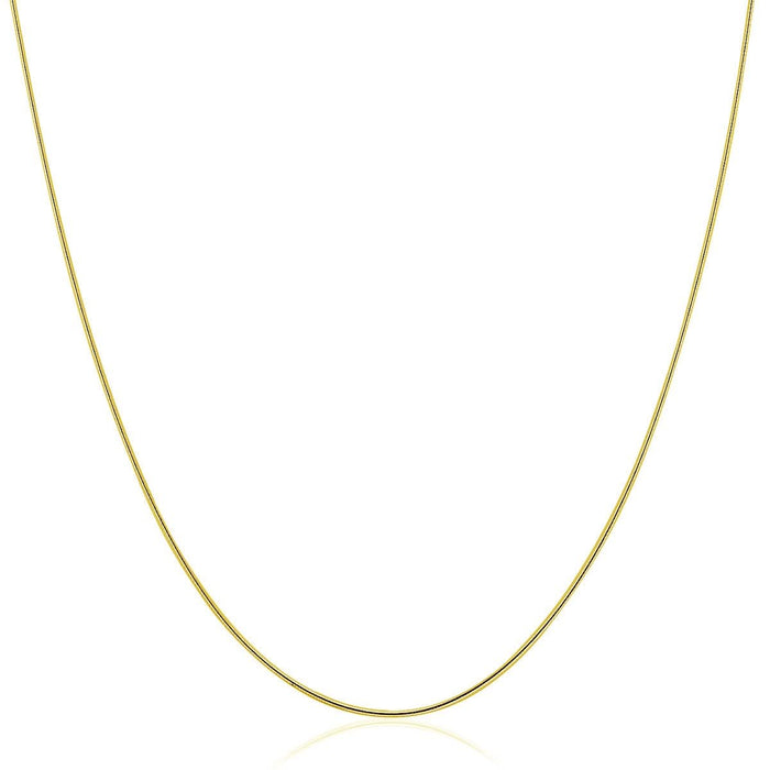 14k Yellow Gold Thin Motif Round Omega Necklace
