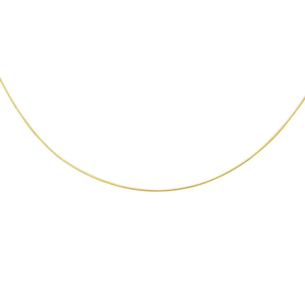 14k Yellow Gold Thin Motif Round Omega Necklace