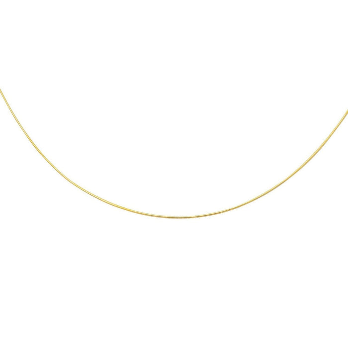 14k Yellow Gold Thin Motif Round Omega Necklace
