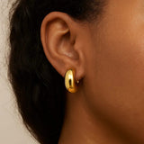 14k Yellow Gold Small Omega C Hoops thumbnail 4