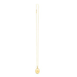 14K yellow gold oval north star locket necklace with engraved star motif thumbnail 1