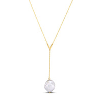 14k Yellow Gold Tesoro Pearl Lariat Necklace