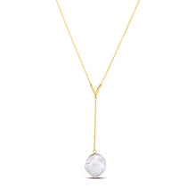 14k Yellow Gold Tesoro Pearl Lariat Necklace