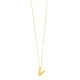 14K Yellow Gold Helium Initial V Pendant thumbnail 1
