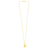 14K Yellow Gold Helium Initial V Pendant thumbnail 2