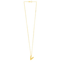 14K Yellow Gold Helium Initial V Pendant