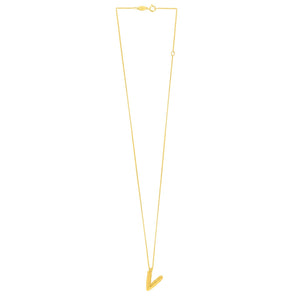 14K Yellow Gold Helium Initial V Pendant