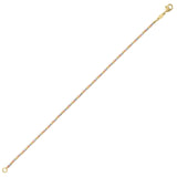 10K yellow gold tricolor diamond-cut bead bracelet with faceted gold beads thumbnail 1