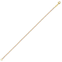 10K Yellow Gold Tricolor Diamond Cut Bead Bracelet