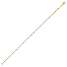 10K Yellow Gold Tricolor Diamond Cut Bead Bracelet
