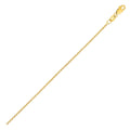 14K yellow gold cable link chain with round links at 2.6 mm width