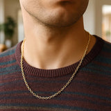 14k Yellow Gold Round Cable Link Chain (2.6 mm) thumbnail 4