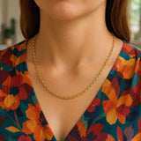 14k Yellow Gold Round Cable Link Chain (2.6 mm) thumbnail 5